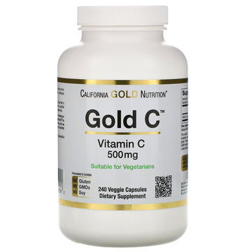 California Gold Nutrition, Gold C, Vitamin C, 500 mg, 240 Veggie Caps