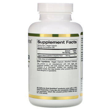 California Gold Nutrition, Peruvian Maca, 500 mg, 240 Veggie Capsules