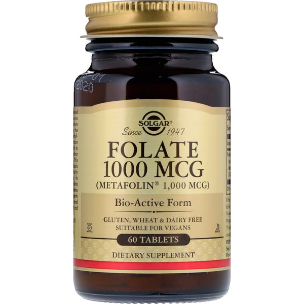 Solgar, Folate as Metafolin, 1,000 mcg, 60 Tablets - The Supplement Shop