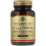 Solgar, Vitamin D3 (Cholecalciferol), 125 mcg (5,000 IU), 100 Softgels - The Supplement Shop