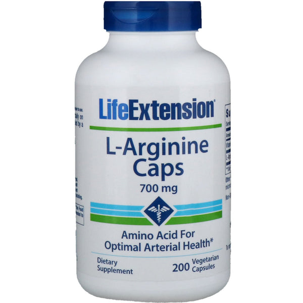 Life Extension, L-Arginine Caps, 700 mg, 200 Vegetarian Capsules - The Supplement Shop
