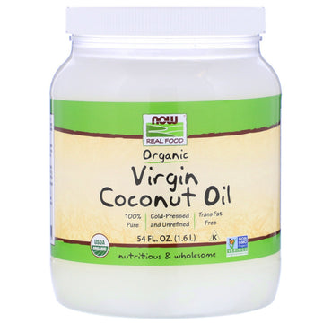 Now Foods, Real Food, Organic Virgin Coconut Oil, 54 fl oz (1.6 L)