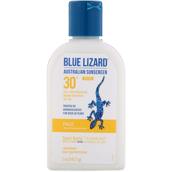 Blue Lizard Australian Sunscreen, Face, Mineral-Based Sunscreen, SPF 30+, 5 oz (141.7 g) - The Supplement Shop
