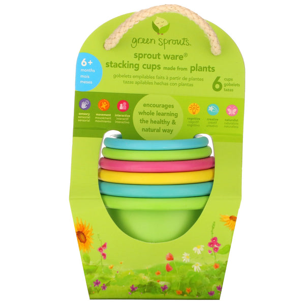 Green Sprouts, Sprout Ware Stacking Cups, 6+ Months, Multicolor, 6 Cups - The Supplement Shop