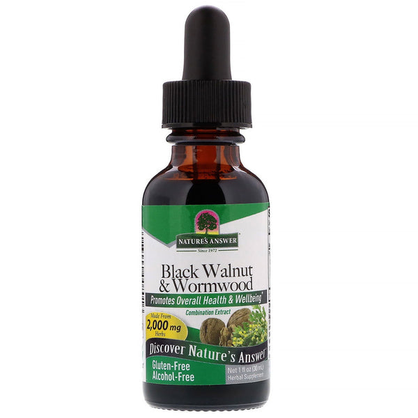Nature's Answer, Black Walnut & Wormwood, Alcohol-Free, 2,000 mg, 1 fl oz (30 ml) - The Supplement Shop