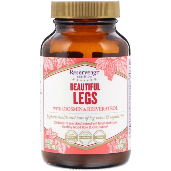 ReserveAge Nutrition, Beautiful Legs with Diosmin & Resveratrol, 30 Veggie Capsules