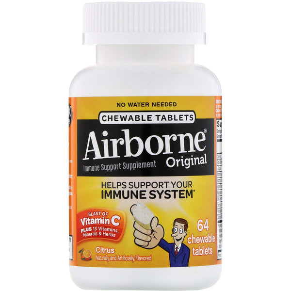 AirBorne, Blast of Vitamin C, Citrus, 64 Chewable Tablets - The Supplement Shop