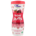Plum Organics, Super Puffs, Organic Grain Cereal Snack, Strawberry with Beet, 1.5 oz (42 g) - The Supplement Shop