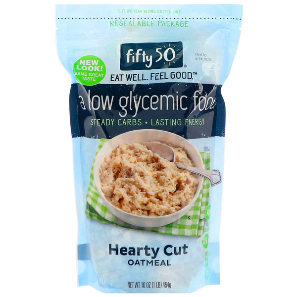 Fifty 50, Low Glycemic Hearty Cut Oatmeal, 100% Whole Grain, 16 oz (454 g) - The Supplement Shop