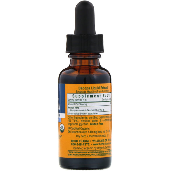 Herb Pharm, Bacopa, 1 fl oz (30 ml) - The Supplement Shop