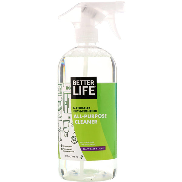 Better Life, All-Purpose Cleaner, Clary Sage & Citrus, 32 fl oz (946 ml) - The Supplement Shop