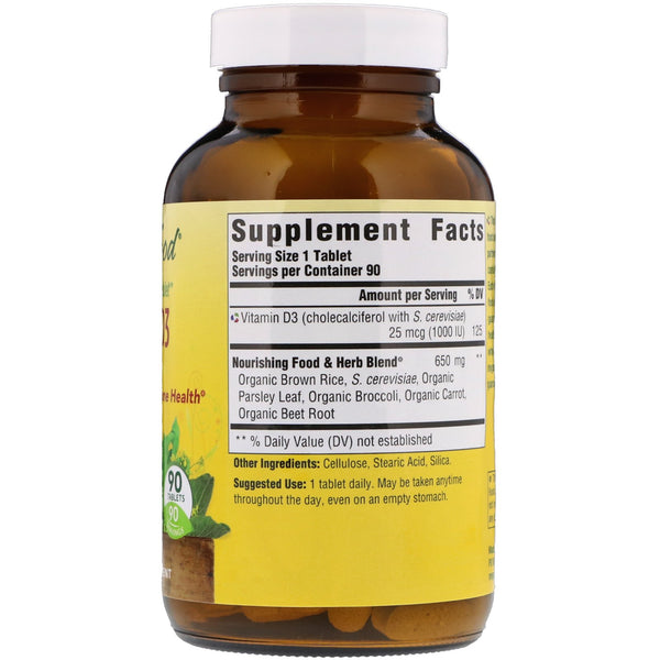 MegaFood, Vitamin D3, 1,000 IU, 90 Tablets - The Supplement Shop