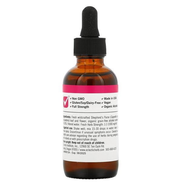 Eclectic Institute, Shepherd's Purse, 1,000 mg, 2 fl oz (60 ml) - The Supplement Shop