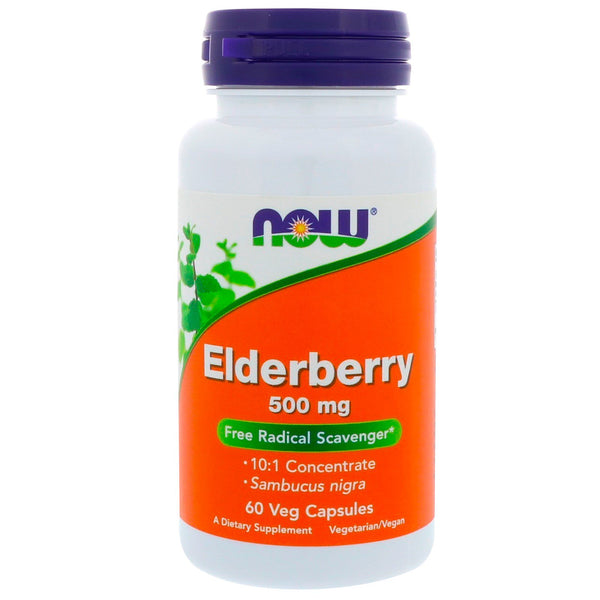 Now Foods, Elderberry, 500 mg, 60 Veg Capsules - The Supplement Shop
