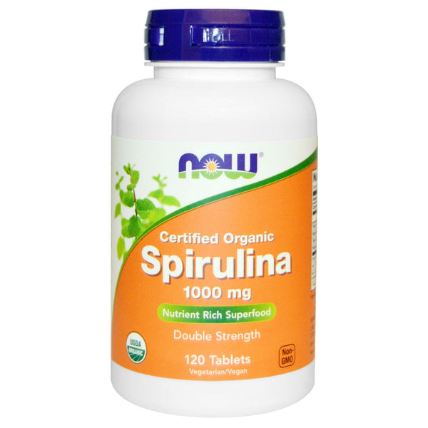 Now Foods, Certified Organic, Spirulina, 1000 mg, 120 Tablets - The Supplement Shop