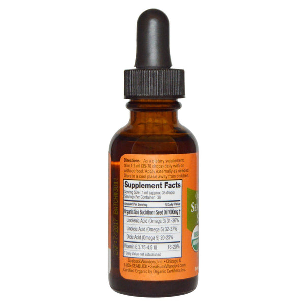 SeaBuckWonders, Organic Himalayan Sea Buckthorn Seed Oil, 1 oz (30 ml)