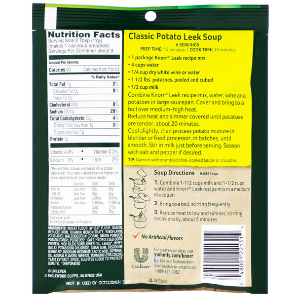Knorr, Leek Recipe Mix, 1.8 oz (51 g) - The Supplement Shop
