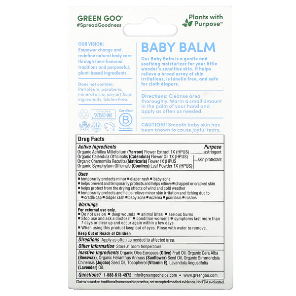 Green Goo, Baby Balm Salve, 1.82 oz (51.7 g) - The Supplement Shop