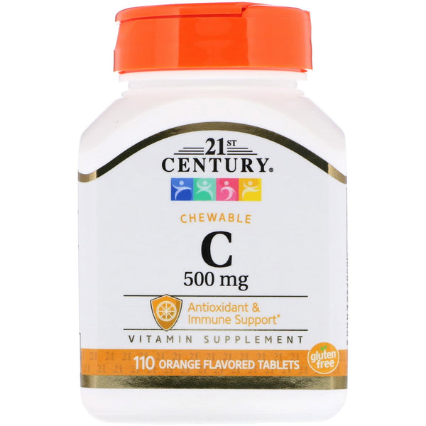 21st Century, Chewable C, 500 mg, 110 Orange Flavored Tablets - The Supplement Shop