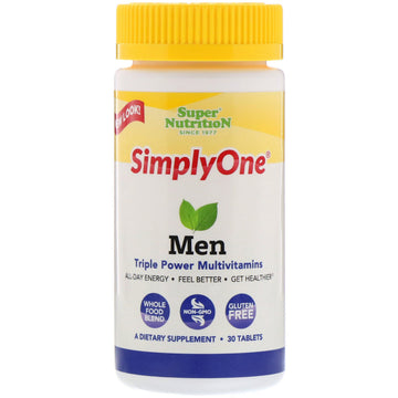Super Nutrition, SimplyOne, Men, Triple Power Multivitamin, 30 Tablets