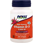 Now Foods, Vitamin D-3 High Potency, 2,000 IU, 240 Softgels - The Supplement Shop