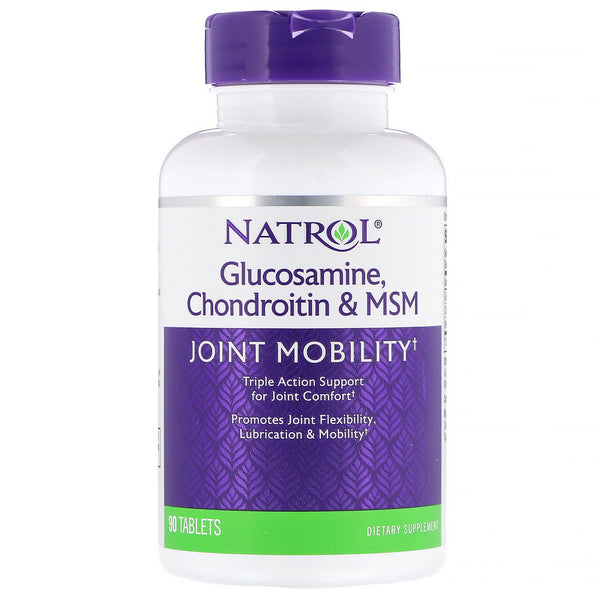 Natrol, Glucosamine, Chondroitin & MSM, 90 Tablets - The Supplement Shop