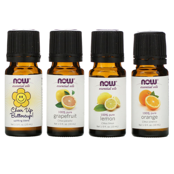 Now Foods, Essential Oils Kit, Put Some Pep in Your Step, Uplifting , 4 Bottles, 1/3 fl oz (10 ml) - The Supplement Shop