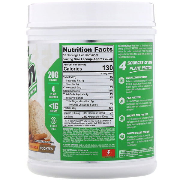 Nutrex Research, Natural Series, Plant Protein, Cinnamon Cookies, 1.2 lb (545 g) - The Supplement Shop