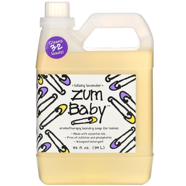 Indigo Wild, Zum Baby, Aromatherapy Laundry Soap for Babies, Lullaby Lavender, 32 fl oz (.94 L) - The Supplement Shop