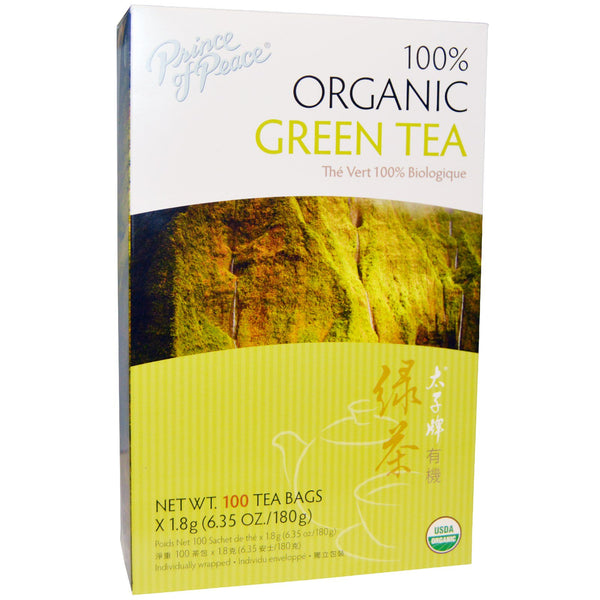 Prince of Peace, 100% Organic Green Tea, 100 Tea Bags, 1.8 g Each - The Supplement Shop