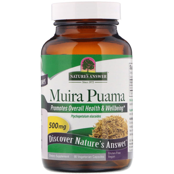 Nature's Answer, Muira Puama, 500 mg, 90 Vegetarian Capsules - The Supplement Shop
