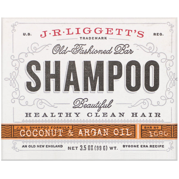 J.R. Liggett's, Old Fashioned Shampoo Bar, Coconut & Argan Oil, 3.5 oz (99 g) - The Supplement Shop