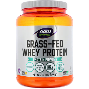 Now Foods, Grass-Fed Whey Protein Concentrate, Unflavored, 1.2 lbs (544 g)