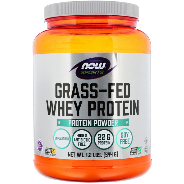 Now Foods, Grass-Fed Whey Protein Concentrate, Unflavored, 1.2 lbs (544 g) - The Supplement Shop
