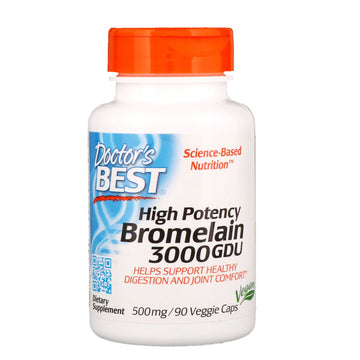 Doctor's Best, Bromelain 3,000 GDU, High Potency, 500 mg, 90 Veggie Caps