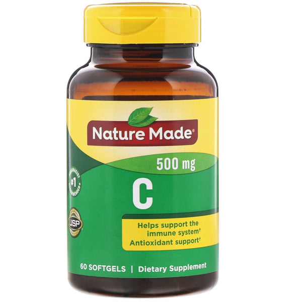 Nature Made, Vitamin C, 500 mg, 60 Softgels - The Supplement Shop