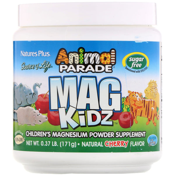 Nature's Plus, Animal Parade, Mag Kidz, Children's Magnesium, Natural Cherry Flavor, 0.37 lb (171 g) - The Supplement Shop