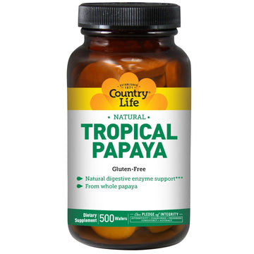 Country Life, Natural Tropical Papaya, 500 Wafers