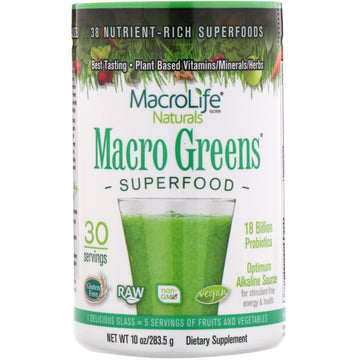 Macrolife Naturals, Macro Greens, Nutrient - Rich Superfoods, 10 oz (283.5 g)