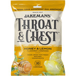 Jakemans, Throat & Chest, Honey and Lemon Flavored, 30 Lozenges - The Supplement Shop