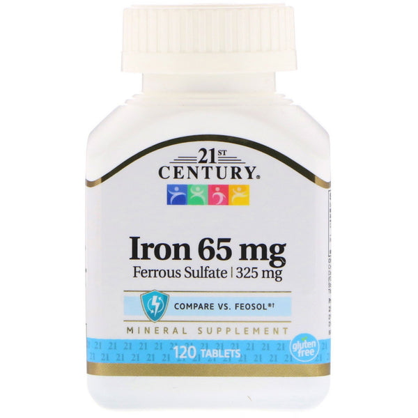 21st Century, Iron, 65 mg, 120 Tablets - The Supplement Shop