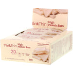 ThinkThin, High Protein Bars, White Chocolate, 10 Bars, 2.1 oz (60 g) Each - The Supplement Shop