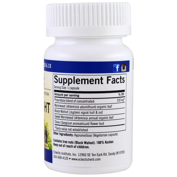 Eclectic Institute, Raw Fresh Freeze-Dried Concentrate, Para-Fight, Intestinal Support, 350 mg, 45 Caps - The Supplement Shop
