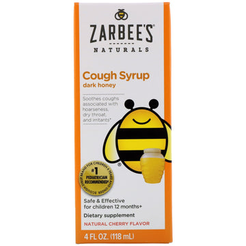 Zarbee's, Children's Cough Syrup, Dark Honey, Natural Cherry Flavor, 4 fl oz (118 ml)