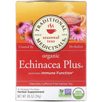 Traditional Medicinals, Seasonal Teas, Organic Echinacea Plus, Naturally Caffeine Free, 16 Wrapped Tea Bags, .85 oz (24 g) - The Supplement Shop
