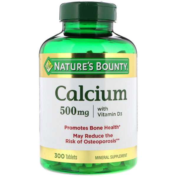 Nature's Bounty, Calcium with Vitamin D3, 500 mg, 300 Tablets - The Supplement Shop