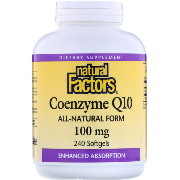 Natural Factors, Coenzyme Q10, 100 mg, 240 Softgels - The Supplement Shop