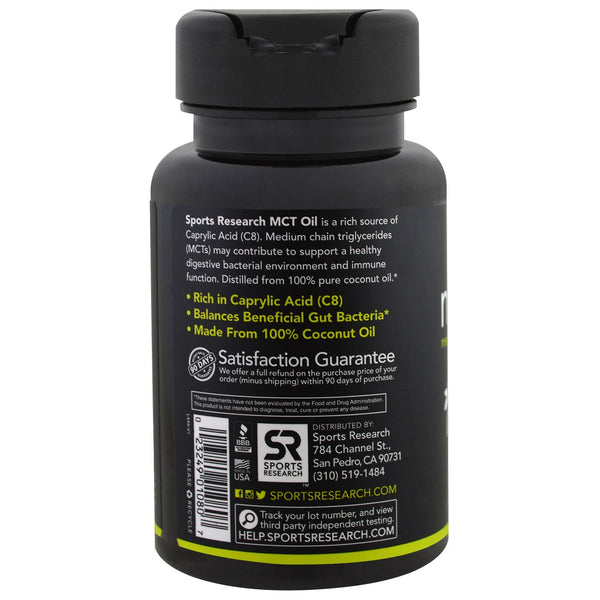 Sports Research, MCT Oil, 1,000 mg, 120 Softgels - The Supplement Shop