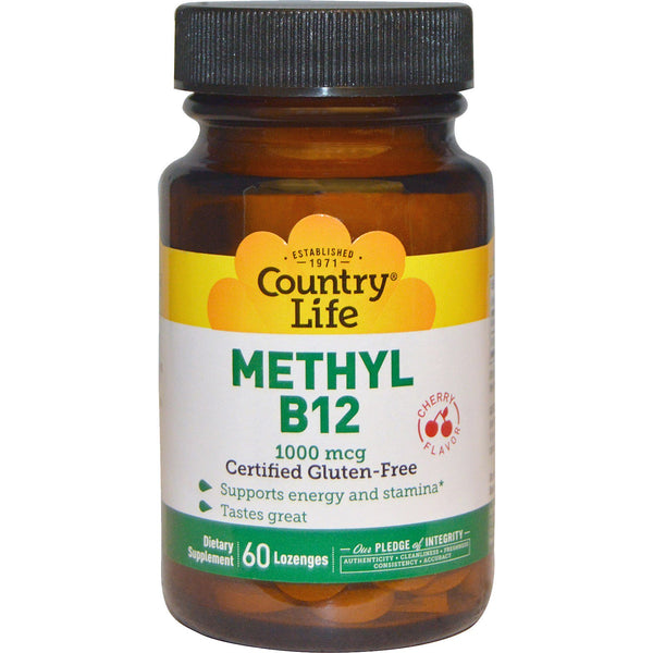 Country Life, Methyl B12, Cherry, 1,000 mcg, 60 Lozenges - The Supplement Shop