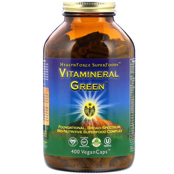 HealthForce Superfoods, Vitamineral Green, Version 5.5, 400 VeganCaps - The Supplement Shop